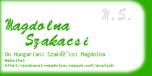 magdolna szakacsi business card